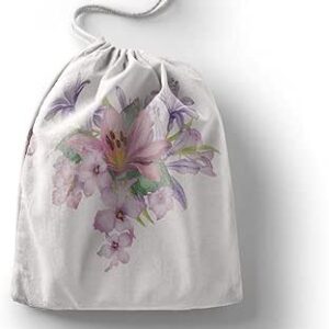 بوناميزون شنطة منتجات قطنية مطبوعة مع رباط، شنطة بقالة قابلة لاعادة الاستخدام، اكياس صديقة للبيئة وقابلة للتحلل البيولوجي، شنطة سفر، شنط تسوق، صديقة للبيئة، قابلة للطي، المقاس: 12×15 سم، قماش