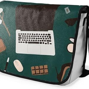 بوناميزون شنطة ماسنجر مدرسية مطبوعة رقميا للطلاب، شنطة كروس بودي وشنطة ساعي، شنطة كتف للمدرسة، العودة الى المدرسة، المقاس: 29 × 36 سم، ألوان متعددة