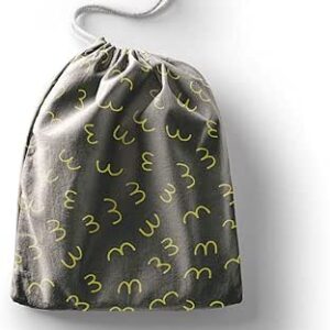 بوناميزون شنطة منتجات قطنية مطبوعة مع رباط، شنطة بقالة قابلة لاعادة الاستخدام، اكياس صديقة للبيئة وقابلة للتحلل البيولوجي، شنطة سفر، شنط تسوق، صديقة للبيئة، قابلة للطي، المقاس: 12×15 سم، قماش