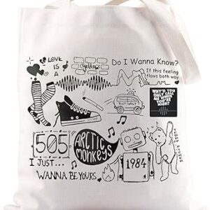 جي 2 تي اب شنطة يد كبيرة توت جمالية من ايه ام روك باند للالبوم وكلمات الاغاني وجولات موسيقية والسفر والتسوق والبقالة