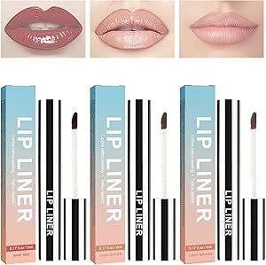 قلم تحديد شفاه قابل للتقشير من 3 قطع الميكاكوز مجموعة اقلام قابلة للفصل بـ3 الوان خطوط ممتلئة احمر يدوم طويلا مقاوم للماء طبيعي