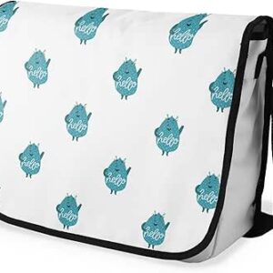 شنطة ماسنجر مدرسية مطبوعة رقمية بحزام اسود للبنات والاولاد من لو جاردين دو لين، شنطة ماسنجر للطلاب، شنط كتف مقاس 29 × 36 سم