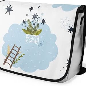 شنطة ماسنجر مدرسية مطبوعة رقمية بحزام اسود للبنات والاولاد من لو جاردين دو لين، شنطة ماسنجر للطلاب، شنط كتف مقاس 29 × 36 سم