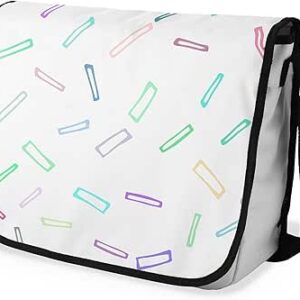 بوناميزون شنطة ماسنجر مدرسية مطبوعة رقميا مع حزام اسود للطلاب، شنطة كروس وشنطة ساعي، شنطة كتف للمدرسة، العودة الى المدرسة، المقاس: 29 × 36 سم