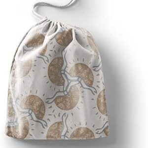 بوناميزون شنطة منتجات قطنية مطبوعة مع رباط، شنطة بقالة قابلة لاعادة الاستخدام، اكياس صديقة للبيئة وقابلة للتحلل البيولوجي، شنطة سفر، شنط تسوق، صديقة للبيئة، قابلة للطي، المقاس: 20×30 سم، قماش