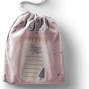 بوناميزون شنطة منتجات قطنية مطبوعة مع رباط، شنطة بقالة قابلة لاعادة الاستخدام، اكياس صديقة للبيئة وقابلة للتحلل البيولوجي، شنطة سفر، شنط تسوق، صديقة للبيئة، قابلة للطي، المقاس: 12×15 سم