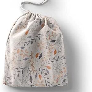 بوناميزون شنطة منتجات قطنية مطبوعة مع رباط، شنطة بقالة قابلة لاعادة الاستخدام، اكياس صديقة للبيئة وقابلة للتحلل البيولوجي، شنطة سفر، شنط تسوق، صديقة للبيئة، قابلة للطي، المقاس: 12×15 سم، قماش
