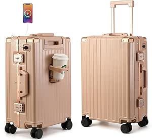 شنطة سفر محمولة بعجلات دوارة من ماير باطار من الالومنيوم مع قفل تي ايه اس، شنط سفر بهيكل صلب مع حامل اكواب ومنفذ USB (كورنوس بينك، 20 انش)، كورنوس بينك، 20 انش