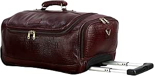 شنطة سفر بعجلات من القماش الخشن بجوانب ناعمة مقاس 23 انش طول 58 × ارتفاع 36 × عرض 26.5 سم، وزن 2 كجم، بني سي، 23 انش، من هيات، جلد