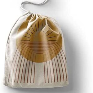 بوناميزون شنطة منتجات قطنية مطبوعة مع رباط، شنطة بقالة قابلة لاعادة الاستخدام، اكياس صديقة للبيئة وقابلة للتحلل البيولوجي، شنطة سفر، شنط تسوق، صديقة للبيئة، قابلة للطي، المقاس: 20×30 سم