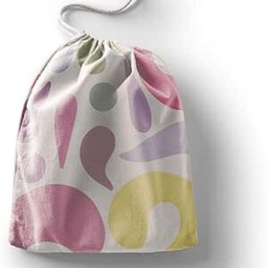 بوناميزون شنطة منتجات قطنية مطبوعة مع رباط، شنطة بقالة قابلة لاعادة الاستخدام، اكياس صديقة للبيئة وقابلة للتحلل البيولوجي، شنطة سفر، شنط تسوق، صديقة للبيئة، قابلة للطي، المقاس: 12×15 سم