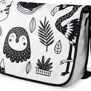 بوناميزون شنطة ماسنجر مدرسية مطبوعة رقميا للطلاب، شنطة كروس بودي وشنطة ساعي، شنطة كتف للمدرسة، العودة الى المدرسة، المقاس: 29 × 36 سم، ألوان متعددة