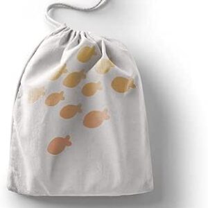 بوناميزون شنطة منتجات قطنية مطبوعة مع رباط، شنطة بقالة قابلة لاعادة الاستخدام، اكياس صديقة للبيئة وقابلة للتحلل البيولوجي، شنطة سفر، شنط تسوق، صديقة للبيئة، قابلة للطي، المقاس: 12×15 سم، قماش