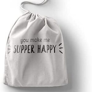 بوناميزون شنطة منتجات قطنية مطبوعة مع رباط، شنطة بقالة قابلة لاعادة الاستخدام، اكياس صديقة للبيئة وقابلة للتحلل البيولوجي، شنطة سفر، شنط تسوق، صديقة للبيئة، قابلة للطي، المقاس: 20×30 سم