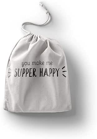 بوناميزون شنطة منتجات قطنية مطبوعة مع رباط، شنطة بقالة قابلة لاعادة الاستخدام، اكياس صديقة للبيئة وقابلة للتحلل البيولوجي، شنطة سفر، شنط تسوق، صديقة للبيئة، قابلة للطي، المقاس: 20×30 سم