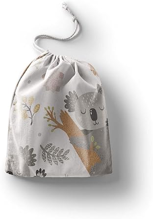 بوناميزون شنطة منتجات قطنية مطبوعة مع رباط، شنطة بقالة قابلة لاعادة الاستخدام، اكياس صديقة للبيئة وقابلة للتحلل البيولوجي، شنطة سفر، شنط تسوق، صديقة للبيئة، قابلة للطي، المقاس: 20×30 سم، قماش