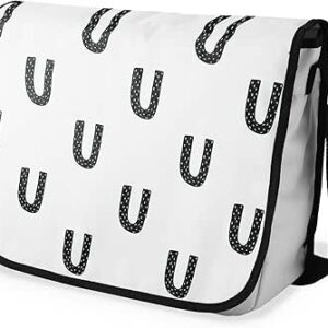 شنطة ماسنجر مدرسية مطبوعة رقمية بحزام اسود للبنات والاولاد من لو جاردين دو لين، شنطة ماسنجر للطلاب، شنط كتف مقاس 29 × 36 سم