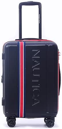 حقيبة سفر صلبة بعجلات من نوتيكا (مع حزام بإبزيم، اسود، 24 انش)، من تروكار، نايلون