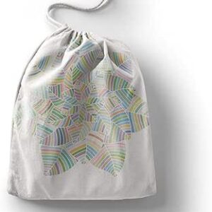 بوناميزون شنطة منتجات قطنية مطبوعة مع رباط، شنطة بقالة قابلة لاعادة الاستخدام، اكياس صديقة للبيئة وقابلة للتحلل البيولوجي، شنطة سفر، شنط تسوق، صديقة للبيئة، قابلة للطي، المقاس: 12×15 سم