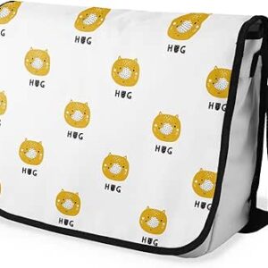 شنطة ماسنجر مدرسية مطبوعة رقمية بحزام اسود للبنات والاولاد من لو جاردين دو لين، شنطة ماسنجر للطلاب، شنط كتف مقاس 29 × 36 سم