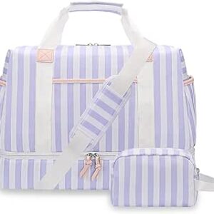 شنط عطلة نهاية الاسبوع للنساء مع جيب للحذاء وجيب مبلل، شنطة ليلية مع شنطة ادوات الزينة وشنطة دافل للسفر والامهات