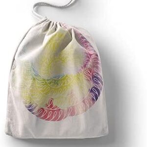 بوناميزون شنطة منتجات قطنية مطبوعة مع رباط، شنطة بقالة قابلة لاعادة الاستخدام، اكياس صديقة للبيئة وقابلة للتحلل البيولوجي، شنطة سفر، شنط تسوق، صديقة للبيئة، قابلة للطي، المقاس: 12×15 سم، قماش