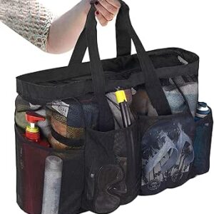 شنطة يد كبيرة توت شبكية للشاطئ من هاين | كبيرة بسحاب وجيوب، ملحقات الشاطئ للعطلات لا غنى عنها