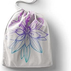 بوناميزون شنطة منتجات قطنية مطبوعة مع رباط، شنطة بقالة قابلة لاعادة الاستخدام، اكياس صديقة للبيئة وقابلة للتحلل البيولوجي، شنطة سفر، شنط تسوق، صديقة للبيئة، قابلة للطي، المقاس: 12×15 سم