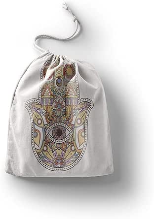 بوناميزون شنطة منتجات قطنية مطبوعة مع رباط، شنطة بقالة قابلة لاعادة الاستخدام، اكياس صديقة للبيئة وقابلة للتحلل البيولوجي، شنطة سفر، شنط تسوق، صديقة للبيئة، قابلة للطي، المقاس: 20×30 سم، قماش