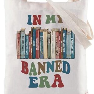 زد جيه اكس اتش بي او حقيبة حمل لمحبي الكتب المحظورة في ماي باند ايرا، قابلة لاعادة الاستخدام للبقالة والتسوق، حقيبة يد للكتب، حقيبة كتف للطالب الذي يذاكر كثيرا