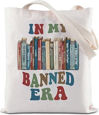 زد جيه اكس اتش بي او حقيبة حمل لمحبي الكتب المحظورة في ماي باند ايرا، قابلة لاعادة الاستخدام للبقالة والتسوق، حقيبة يد للكتب، حقيبة كتف للطالب الذي يذاكر كثيرا