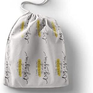 بوناميزون شنطة منتجات قطنية مطبوعة مع رباط، شنطة بقالة قابلة لاعادة الاستخدام، اكياس صديقة للبيئة وقابلة للتحلل البيولوجي، شنطة سفر، شنط تسوق، صديقة للبيئة، قابلة للطي، المقاس: 20×30 سم، لوحة قماشية