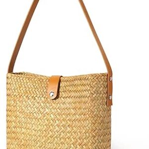 شنط يد من القش، شنطة كروس وشنطة جيب كاجوال منسوجة للشاطئ، شنط هوبو هيبي انيقة مع سلسلة