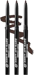 روبي كيسيس قلم تحديد الشفاه الاوتوماتيكي، يدوم طويلا، قلم تحديد شفاه ميكانيكي سلس 3 عبوات (بني داكن)، غير لامع