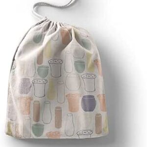 بوناميزون شنطة منتجات قطنية مطبوعة مع رباط، شنطة بقالة قابلة لاعادة الاستخدام، اكياس صديقة للبيئة وقابلة للتحلل البيولوجي، شنطة سفر، شنط تسوق، صديقة للبيئة، قابلة للطي، المقاس: 12×15 سم