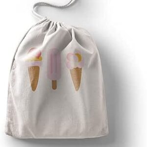 بوناميزون شنطة منتجات قطنية مطبوعة مع رباط، شنطة بقالة قابلة لاعادة الاستخدام، اكياس صديقة للبيئة وقابلة للتحلل البيولوجي، شنطة سفر، شنط تسوق، صديقة للبيئة، قابلة للطي، المقاس: 20×30 سم