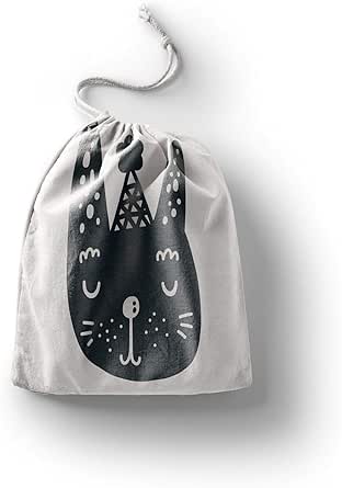 بوناميزون شنطة منتجات قطنية مطبوعة مع رباط، شنطة بقالة قابلة لاعادة الاستخدام، اكياس صديقة للبيئة وقابلة للتحلل البيولوجي، شنطة سفر، شنط تسوق، صديقة للبيئة، قابلة للطي، المقاس: 20×30 سم، لوحة قماشية
