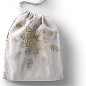 بوناميزون شنطة منتجات قطنية مطبوعة مع رباط، شنطة بقالة قابلة لاعادة الاستخدام، اكياس صديقة للبيئة وقابلة للتحلل البيولوجي، شنطة سفر، شنط تسوق، صديقة للبيئة، قابلة للطي، المقاس: 12×15 سم، قماش