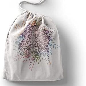 بوناميزون شنطة منتجات قطنية مطبوعة مع رباط، شنطة بقالة قابلة لاعادة الاستخدام، اكياس صديقة للبيئة وقابلة للتحلل البيولوجي، شنطة سفر، شنط تسوق، صديقة للبيئة، قابلة للطي، المقاس: 12×15 سم