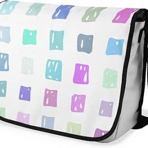 بوناميزون شنطة ماسنجر مدرسية مطبوعة رقميا مع حزام اسود للطلاب، شنطة كروس وشنطة ساعي، شنطة كتف للمدرسة، العودة الى المدرسة، المقاس: 29 × 36 سم