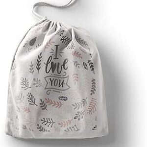 بوناميزون شنطة منتجات قطنية مطبوعة مع رباط، شنطة بقالة قابلة لاعادة الاستخدام، اكياس صديقة للبيئة وقابلة للتحلل البيولوجي، شنطة سفر، شنط تسوق، صديقة للبيئة، قابلة للطي، المقاس: 20×30 سم، قماش