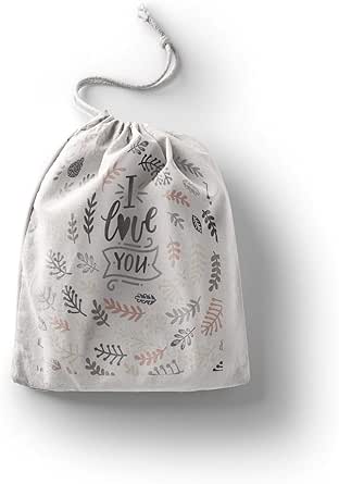 بوناميزون شنطة منتجات قطنية مطبوعة مع رباط، شنطة بقالة قابلة لاعادة الاستخدام، اكياس صديقة للبيئة وقابلة للتحلل البيولوجي، شنطة سفر، شنط تسوق، صديقة للبيئة، قابلة للطي، المقاس: 20×30 سم، قماش