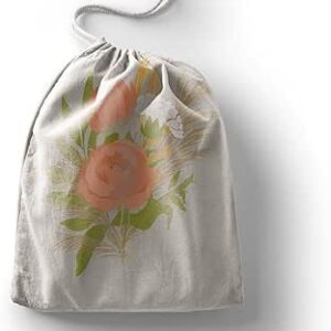 بوناميزون شنطة منتجات قطنية مطبوعة مع رباط، شنطة بقالة قابلة لاعادة الاستخدام، اكياس صديقة للبيئة وقابلة للتحلل البيولوجي، شنطة سفر، شنط تسوق، صديقة للبيئة، قابلة للطي، المقاس: 20×30 سم