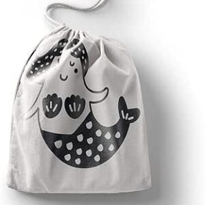 بوناميزون شنطة منتجات قطنية مطبوعة مع رباط، شنطة بقالة قابلة لاعادة الاستخدام، اكياس صديقة للبيئة وقابلة للتحلل البيولوجي، شنطة سفر، شنط تسوق، صديقة للبيئة، قابلة للطي، المقاس: 20×30 سم