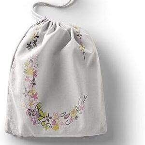 بوناميزون شنطة منتجات قطنية مطبوعة مع رباط، شنطة بقالة قابلة لاعادة الاستخدام، اكياس صديقة للبيئة وقابلة للتحلل البيولوجي، شنطة سفر، شنط تسوق، صديقة للبيئة، قابلة للطي، المقاس: 20×30 سم