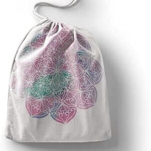 بوناميزون شنطة منتجات قطنية مطبوعة مع رباط، شنطة بقالة قابلة لاعادة الاستخدام، اكياس صديقة للبيئة وقابلة للتحلل البيولوجي، شنطة سفر، شنط تسوق، صديقة للبيئة، قابلة للطي، المقاس: 12×15 سم، قماش