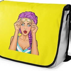 بوناميزون شنطة ماسنجر مدرسية مطبوعة رقميا للطلاب، شنطة كروس بودي وشنطة ساعي، شنطة كتف للمدرسة، العودة الى المدرسة، المقاس: 29 × 36 سم، ألوان متعددة