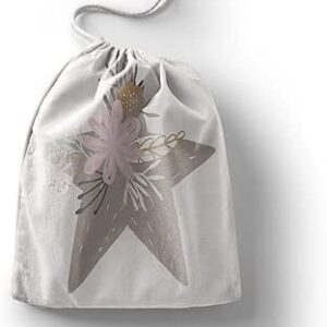 بوناميزون شنطة منتجات قطنية مطبوعة مع رباط، شنطة بقالة قابلة لاعادة الاستخدام، اكياس صديقة للبيئة وقابلة للتحلل البيولوجي، شنطة سفر، شنط تسوق، صديقة للبيئة، قابلة للطي، المقاس: 12×15 سم، قماش