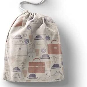 بوناميزون شنطة منتجات قطنية مطبوعة مع رباط، شنطة بقالة قابلة لاعادة الاستخدام، اكياس صديقة للبيئة وقابلة للتحلل البيولوجي، شنطة سفر، شنط تسوق، صديقة للبيئة، قابلة للطي، المقاس: 12×15 سم، قماش