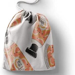 بوناميزون شنطة منتجات قطنية مطبوعة مع رباط، شنطة بقالة قابلة لاعادة الاستخدام، اكياس صديقة للبيئة وقابلة للتحلل البيولوجي، شنطة سفر، شنط تسوق، صديقة للبيئة، قابلة للطي، المقاس: 12×15 سم، قماش